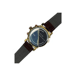 Nasasi Lifestyle men's analog watch with gold case, brown leather strap, stainless steel back