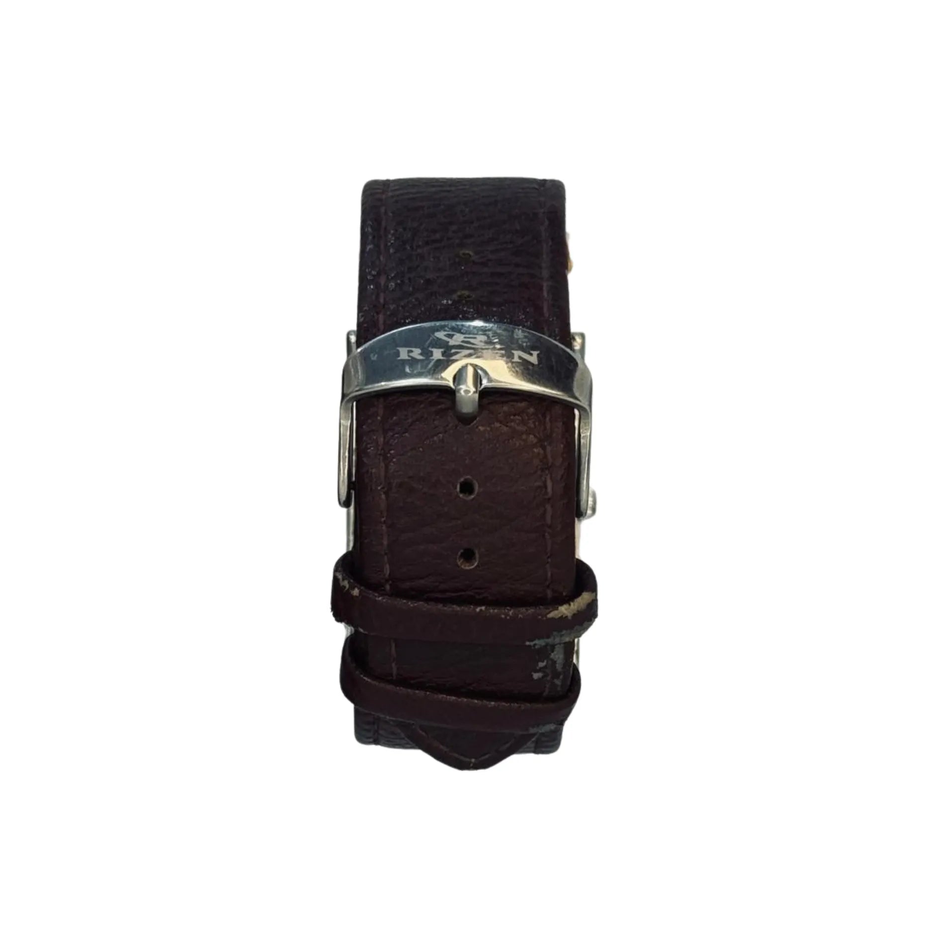 Brown leather watch strap with silver buckle, Nasasi Lifestyle accessory
