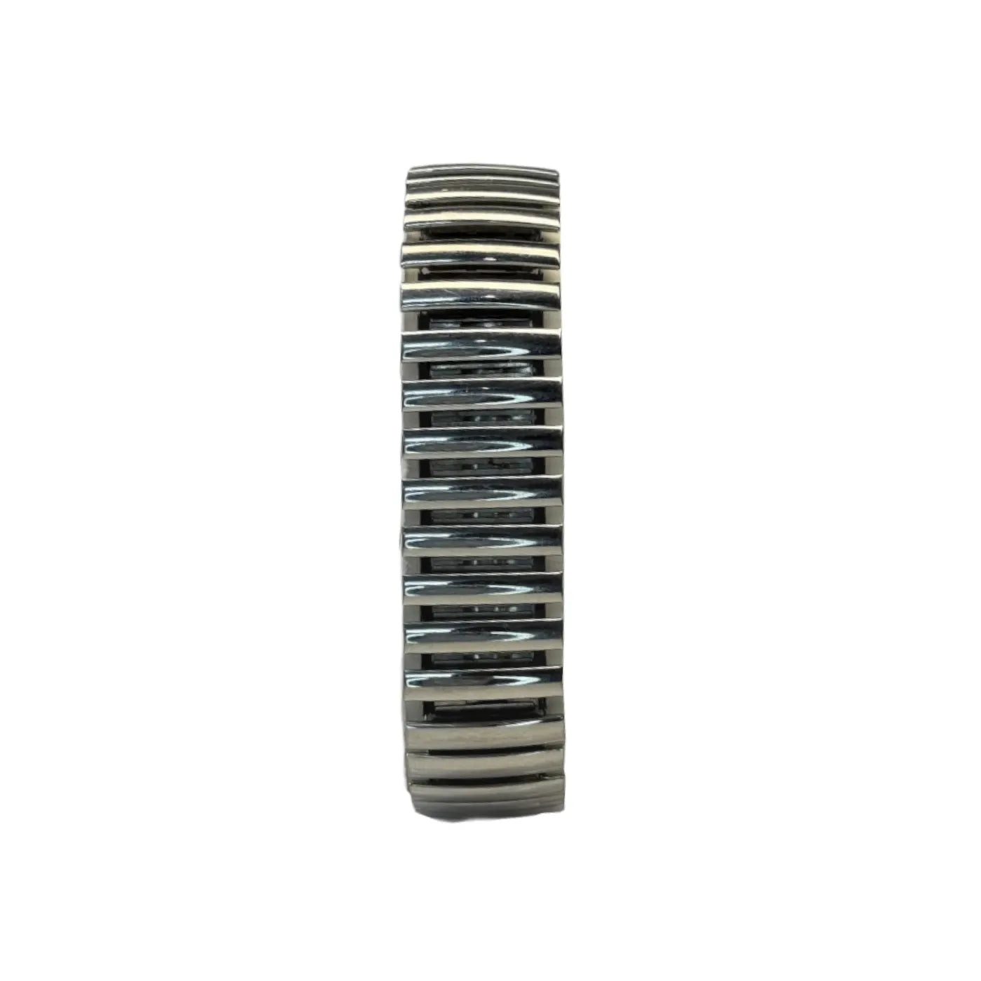 Silver metal stretch bracelet with ridged design, Nasasi Lifestyle jewelry accessory