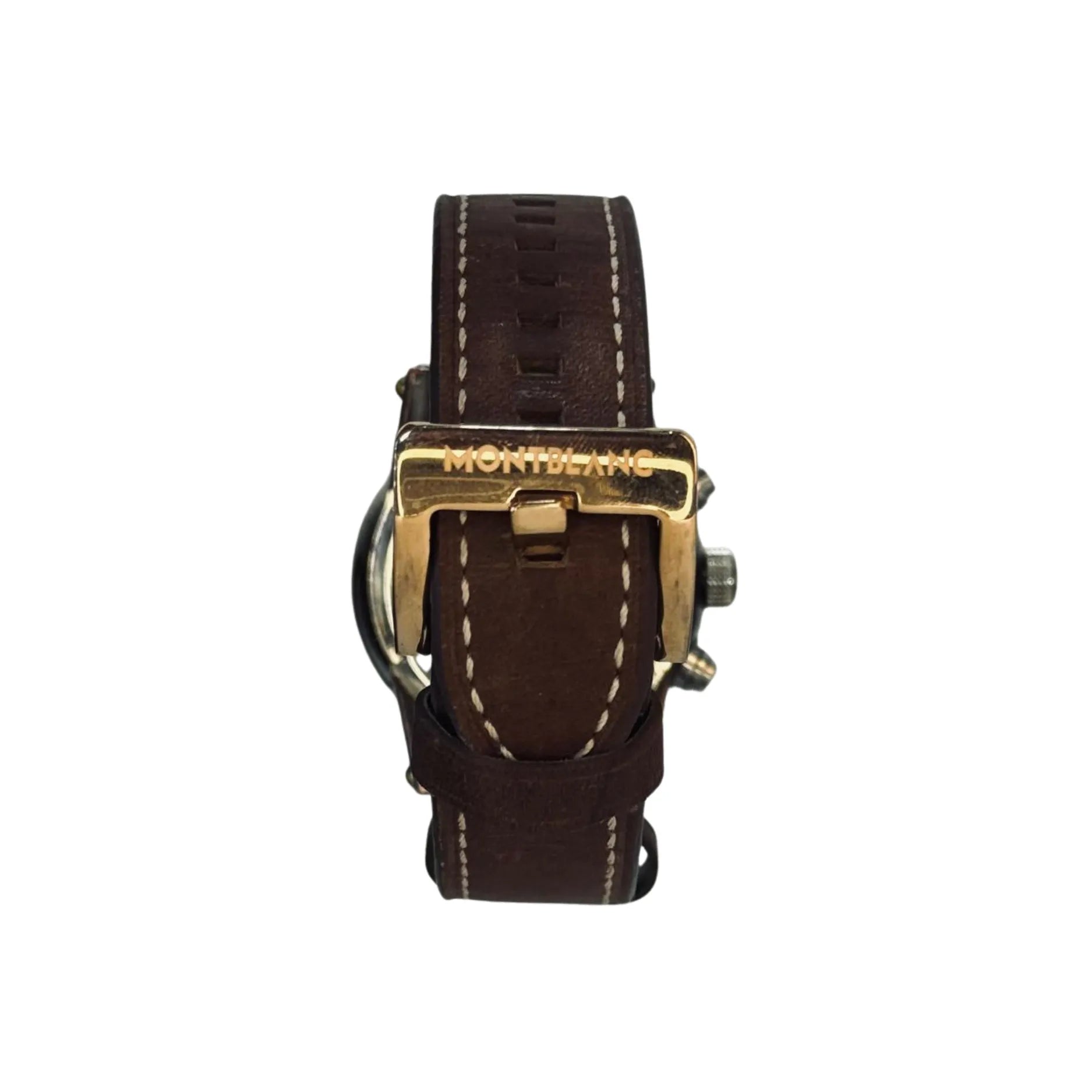 Montblanc brown leather watch strap with gold buckle, Nasasi Lifestyle accessories